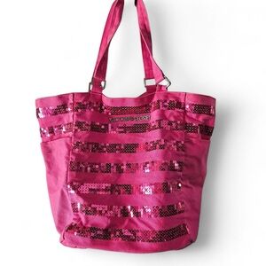 Victoria's Secret hot pink Sequin Tote